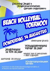 Beachvolleybaltoernooi flyer